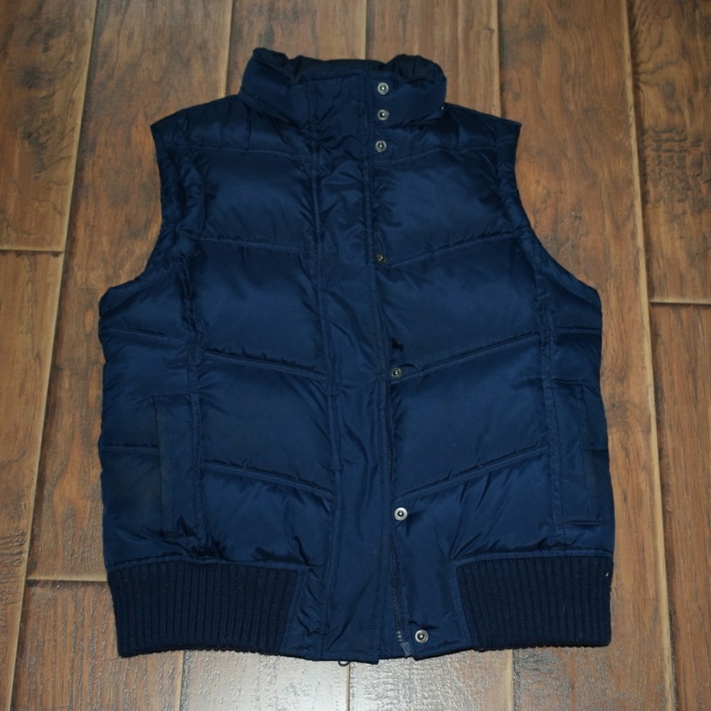 Gap Navy Blue Puffy Vest Size: S